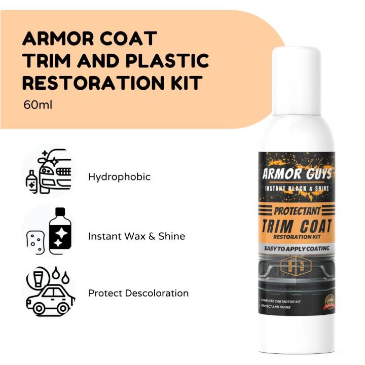 💖[Car Restorer Cream] Armor Matte Coat Guys, Trim Plastic Restorer, Balik  Itim Plastic Ng Mga Flairings Ng Motor - 60ml